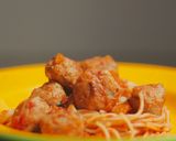 Foto langkah ke 12 dari resep Spaghetti Bakso Italia | Spaghetti Meatball.
