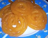 A picture of step 11 of Rava Jalebi.