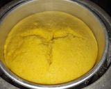 A picture of step 3 of Khaman dhoklo.