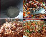 A picture of step 2 of Schezwan Fried Rice.