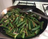 A picture of step 4 of Stuffed Bhendi - the south Indian Way.