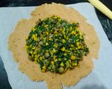 A picture of step 5 of Mushroom Spinach Corn Galette.