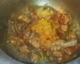 A picture of step 3 of Fried chicken served with rice.