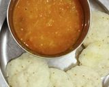 A picture of step 5 of Sambar with idli.