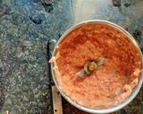 A picture of step 3 of Mochar Ghonto (Bengali style Banana blossoms curry).
