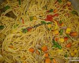 A picture of step 4 of Sertou's spaghetti.