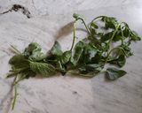 A picture of step 1 of Pui Saag or Malabar Spinach.