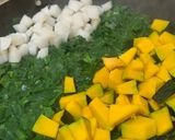 A picture of step 2 of Muli ka saag (Radish Leaves) with Peanut.
