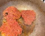 A picture of step 2 of Salisbury steaks/ hamburger steaks.