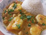 Curry de garbanzos y camarones