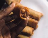 A picture of step 7 of Samosa/spring rolls wrap.