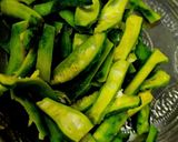 A picture of step 1 of Kaju Karela Sabji.