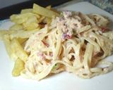 Foto langkah ke 5 dari resep Fettuccine carbonara simple.