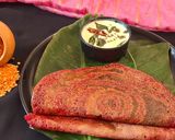 A picture of step 6 of Red lentils Ragi beetroot Dosa.