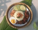 Foto langkah ke 5 dari resep Nasi Lemak Pandan Sambal Sotong.