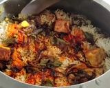 A picture of step 7 of Paneer Biryani in pressure cooker.