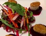 A picture of step 6 of Seared Scallops with Beet Vinaigrette.