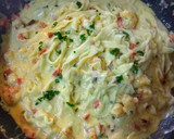 Foto del paso 10 de la receta: Fideos caseros. Suaves y fáciles de hacer. Con salsa de crema y langostinos. 🍝🦐