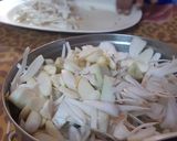A picture of step 1 of Jackfruit dry veg.