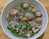 A picture of step 4 of Phở with Rare Beef, Beef Rib Cartilage, and Beef Meatballs.