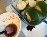 Une image de l'étape 6 de Aubergines,poivrons verts et oignons marinés et grillés.