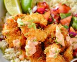A picture of step 4 of Crispy Spiced Coconut Prawns With A Zesty Salsa.