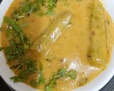 A picture of step 5 of Besan drumstick ---- a simple yet tasty summer vegetable.