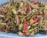 Foto langkah ke 6 dari resep Oseng bunga pepaya (kembang grandel) mix teri gunduL.