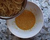 A picture of step 5 of Carbonara Guanciale e Zucchine |Courgettes and Bacon Carbonara Recipe.