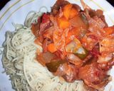 A picture of step 12 of Spaghetti with soya vege stew🍲.