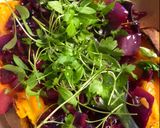 A picture of step 6 of Sweet potato and red cabbage - vegan option.