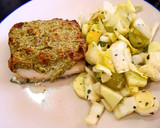 Foto del paso 4 de la receta: Bacalao con costra de ricotta, avellanas y albahaca con lima