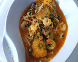 Foto del paso 13 de la receta: Cazuela de bonito con fideos gordos y gambas