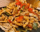 A picture of step 4 of One Pot Pork & Pepper Stir Fry in a Honey Sauce.