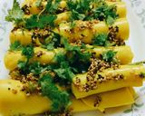 A picture of step 7 of Khandvi.