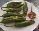A picture of step 4 of Stuffed green chillies pakoray.