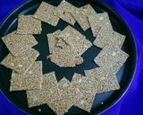 A picture of step 8 of White Til Chikki.