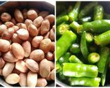 A picture of step 1 of Peanut Chilli Thecha (chutney).