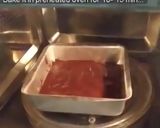 A picture of step 12 of Star print strawberry chocolate sandwich cake.