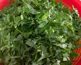 A picture of step 1 of Green vegetable with boiled Irish and plantain.