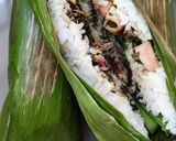 Foto langkah ke 6 dari resep Nasi Bakar Cumi Daun Singkong.
