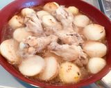 Hình bước làm 4 của món Canh khoai sọ, cánh gà Nhật