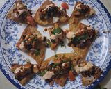 A picture of step 8 of Tortilla papdi chaat.