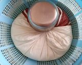 A picture of step 1 of Kesar-Badam Shrikhand.