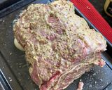 A picture of step 2 of Mustard crusted silverside roast beef and rocket salad #CookEveryPart.