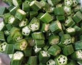 A picture of step 1 of Green sabzis (Bhindi).