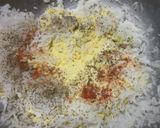 A picture of step 6 of Sarso ka saag or makki ki roti with taazi chaajh.