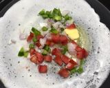 A picture of step 2 of Schezwan dosa.