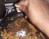 A picture of step 4 of Cous cous with minced sorce.