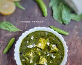 A picture of step 10 of Palak paneer restaurant style.